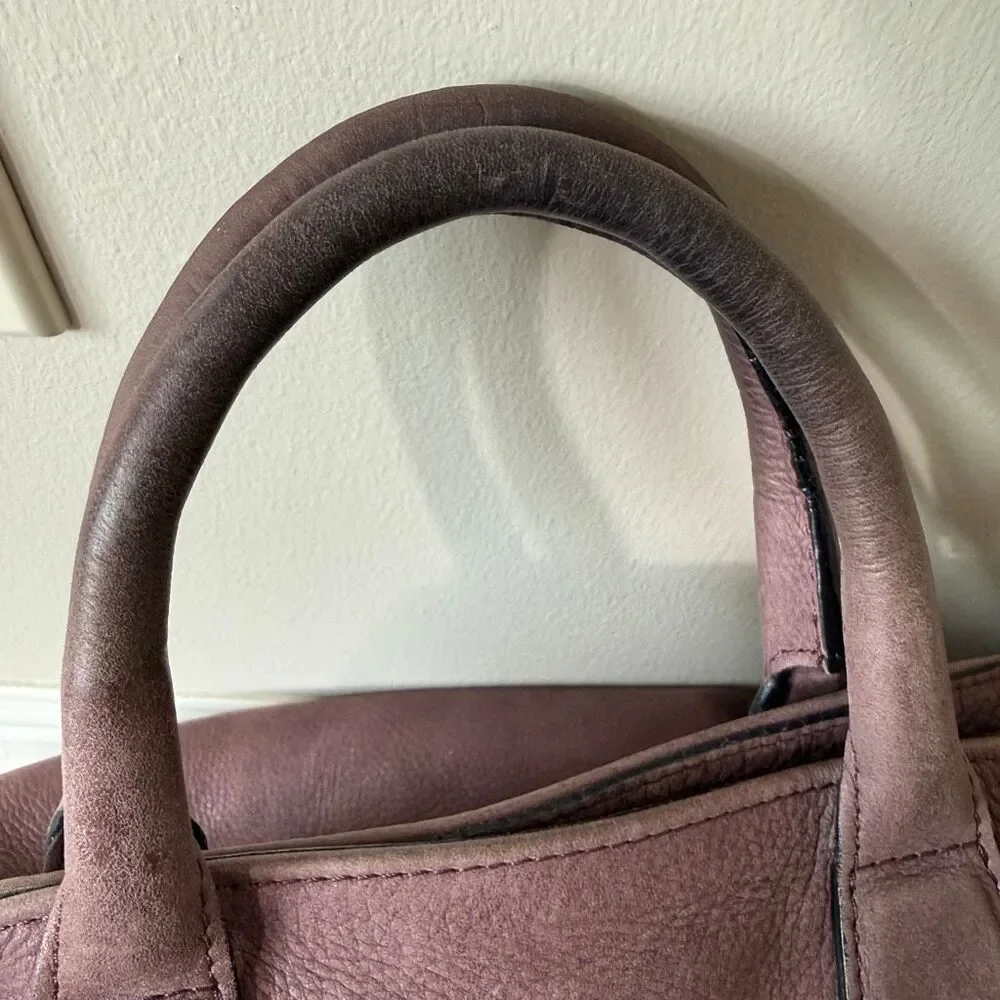 Gianni Chiarini Light Purple Brown Slouchy Distressed Italian Leather Handbag